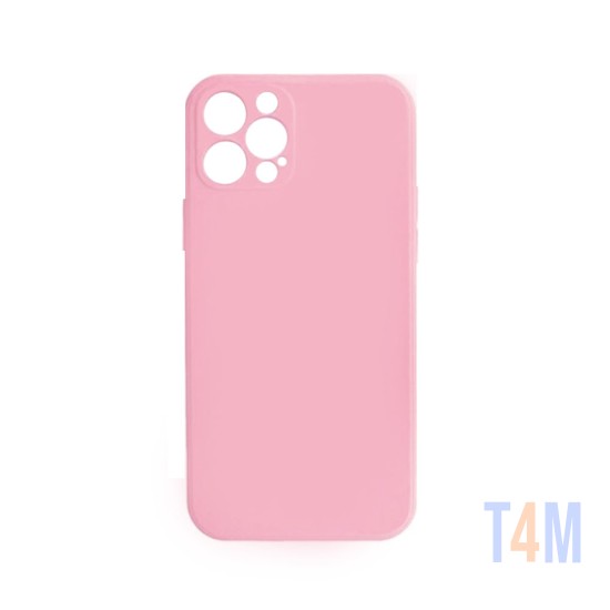 Capa de Silicone com Moldura de Câmera para Apple iPhone 12 Pro Rosa